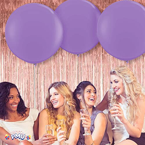 Pmu Premium Latex Balloons - Jumbo Size Balloons For Birthdays, Wedding Parties, Baby Shower, Indoor & Outdoor Party Events & Decoration Supplies - Made In Usa, 36 Inch Lavender, Pkg/3 #TOP3