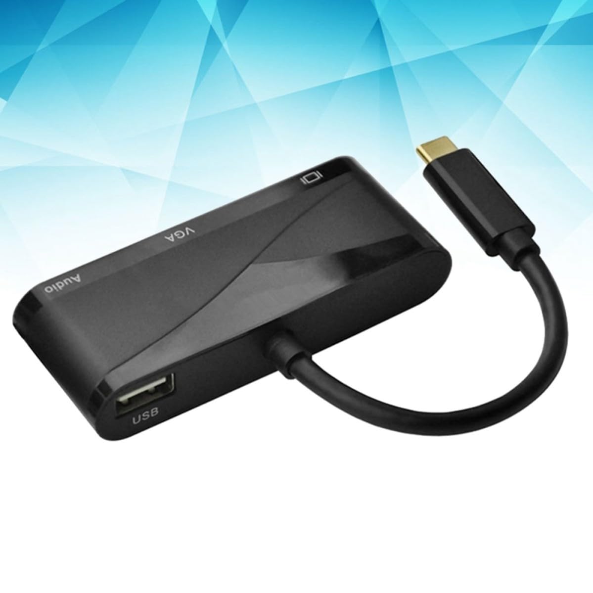 Toddmomy Adattatore Type C a Vga USB 3.1 3 in 1 Nero per Pro PC S8 | Conversione con Uscita Audio, Struttura in Metallo e Plastica, Supporto per Collegamento USB 2.0