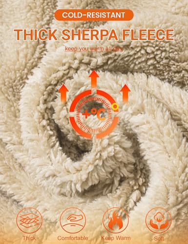 image for MAGCOMSEN Weighted Hoodie for Women Winter Fleece Sherpa Lined Cotton 