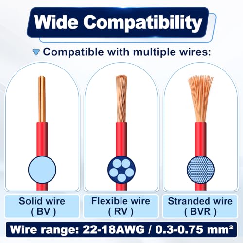 200PCS Double Wire Plug in Connector, 2Pin No-Strip Flame-Retardant Snap-Lock Quick Wire Connector for LED Lights, Speakers, Low Voltage Circuits, DIY & Automotive Wiring (18-22 AWG) by CuraceQ - Used condition - Image 6