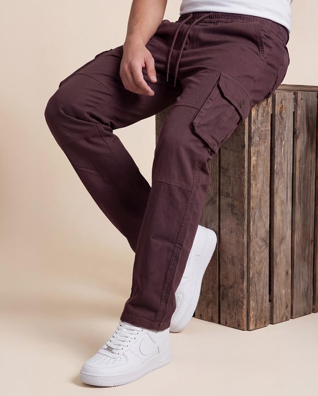 Image of WarriorWorld Men's Cotton Cargo Joggers - Greige