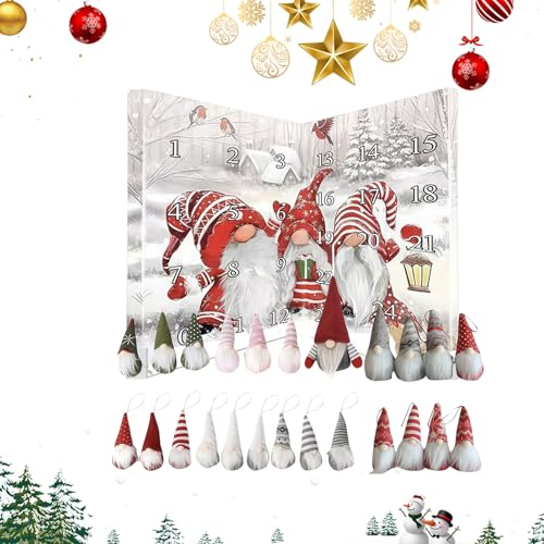 Calendrier de l'Avent lutin de Noël 24 jours pour sapin et manteau