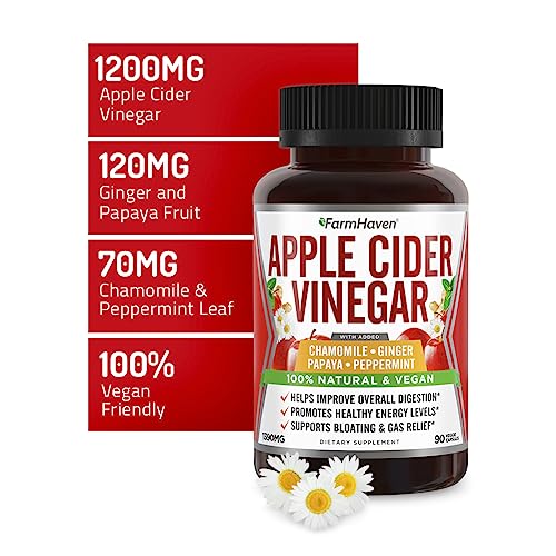 Apple Cider Vinegar Capsules With Ginger, Papaya & Chamomile | 1390mg | Improves Digestion, Energy, Immunity | Soothes Gas & Bloating Issues | Like With Mother | Non-GMO & 100% Natural | 90 Capsules - Thumbnail 2
