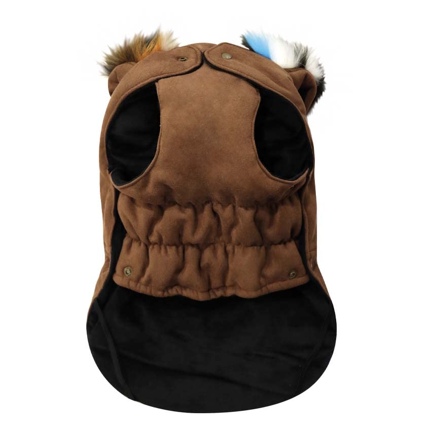 Croci Dog Jacket With Shearling Hood, Back Size 40 Cm, Padded And Adjustable, With Elastic And Hole for Leash And Harness Brown Color - Image 2