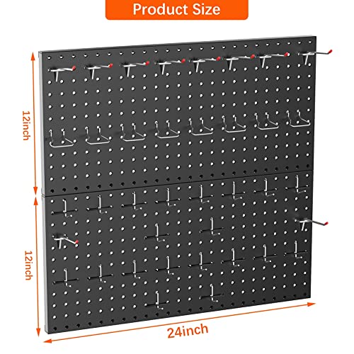 TORACK Metal Pegboard Wall Organizer 24"x24", 70 PCS Tools Storage Pegboard by TORACK - Image 3