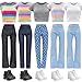 15 Pirces 11.5 Inch Girl Doll Clothes & Accessories Including 5 Colorful T-Shirt, 5 Denim Pants Jeans, 5 Pairs of Sneakers for Girl Dolls Casual Outfit Accessories