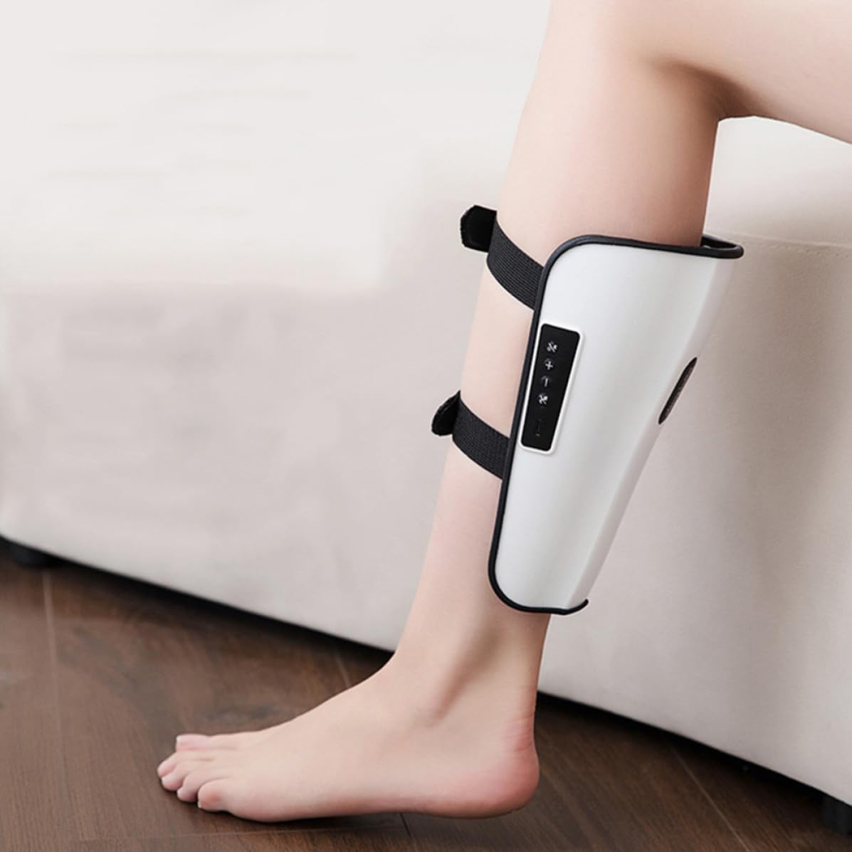 Wiederaufladbares Beinmassagegerät mit Mikrostrom und Wärme, Weiß