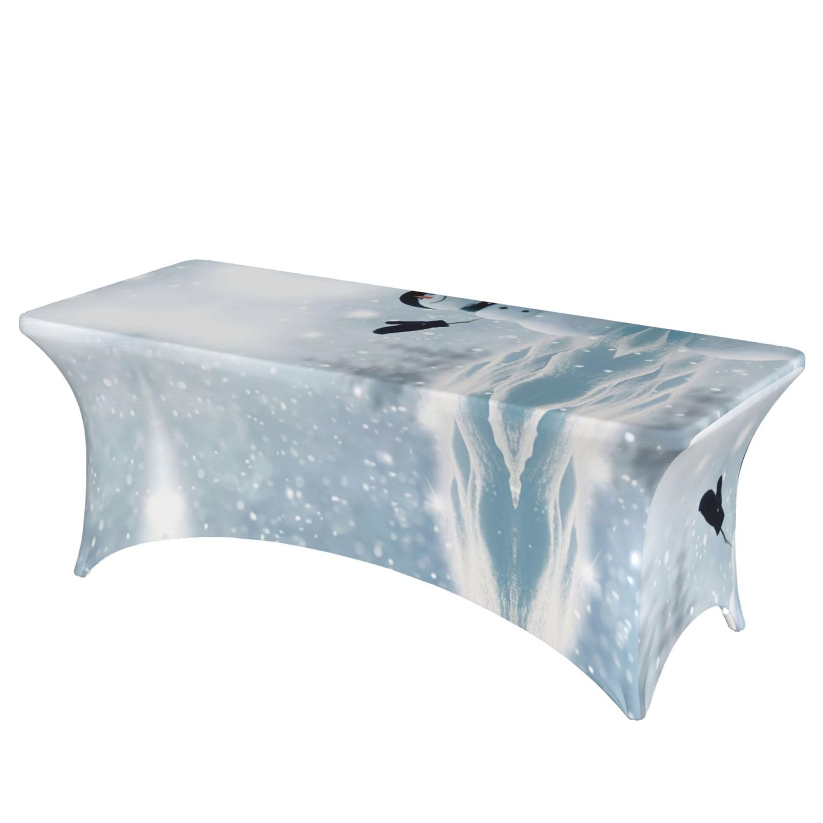 Nappe de table rectangulaire extensible motif bonhomme de neige pour anniversaires