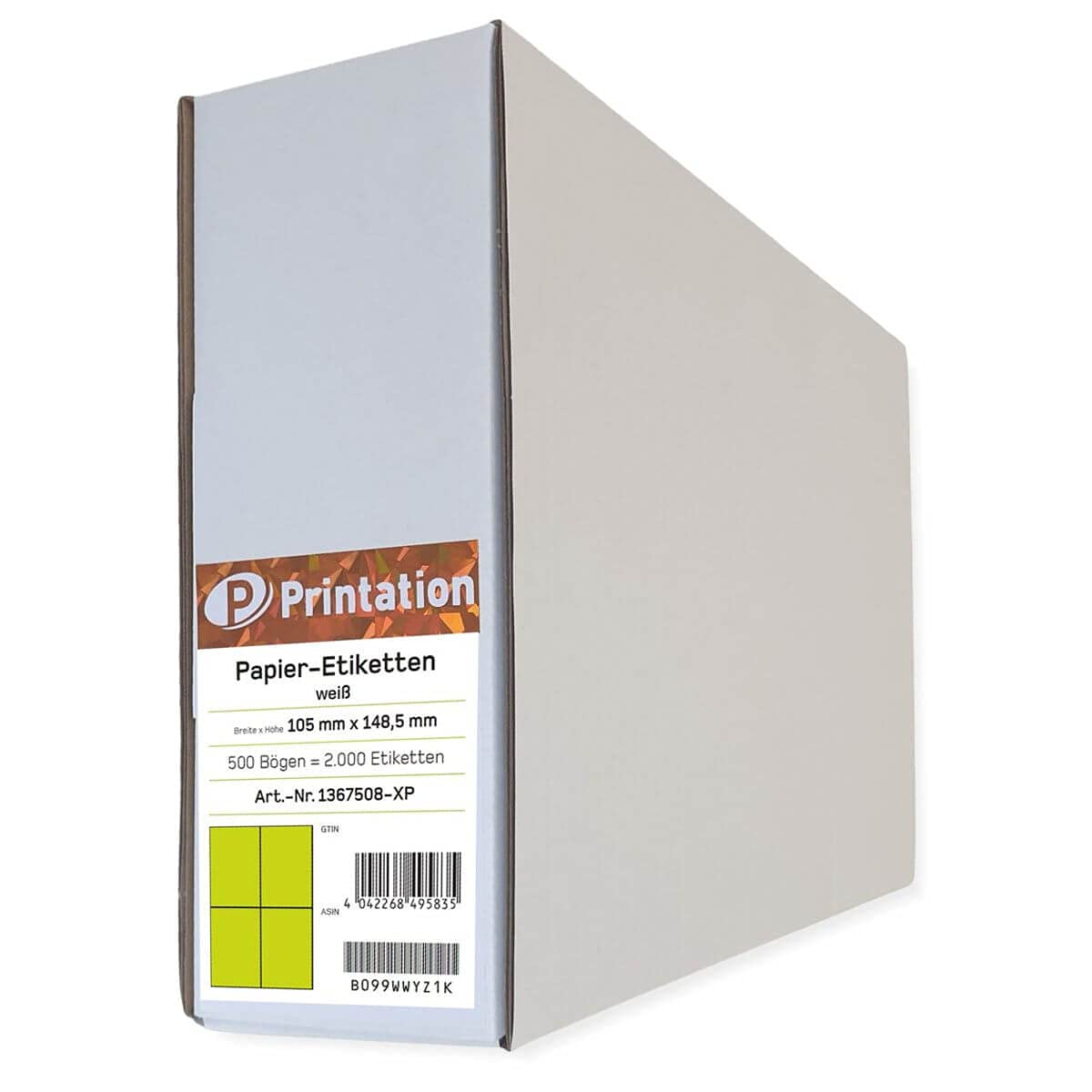 Etiquetas universales 105 x 148,5 mm, DIN A6, imprimibles, autoadhesivas, blanco, 500 hojas A4, paquete grande 2x2 105x148,5-2000 etiquetas de envío 3483 6120 4476, etiquetas adhesivas 105 x 148