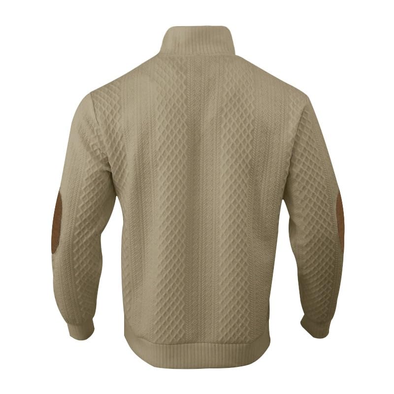 Men's Outdoor Casual Stand Cashmere Button Long Sleeve Sweater, Stand Collar 1/4 Button Pullover Cashmere Sweaters2
