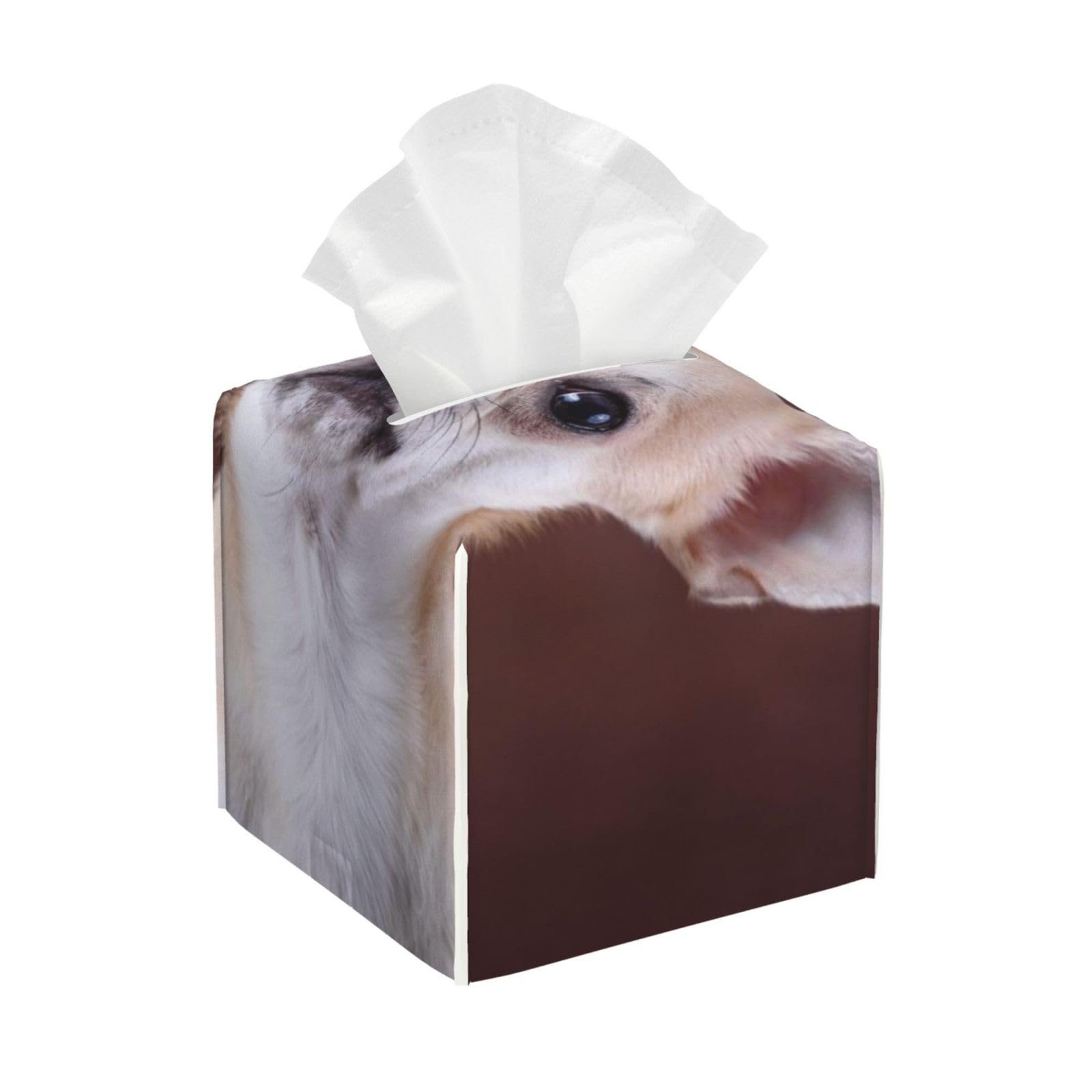 Chihuahua Animals Dogs Dog Small Friendly Wildlife Dog Animal Cute PVC Cube Tissue Pack for Home Office Bathroom Use
