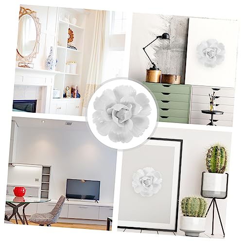 Goohochy F3QU17AL9LMVNF0272PE 3Pcs Flower Wall Hanging Peony Ceramic Wall Flower Decor 3D Wall Art Sculpture Ceramic Wall Sculpture Wall Decorations thumb #3