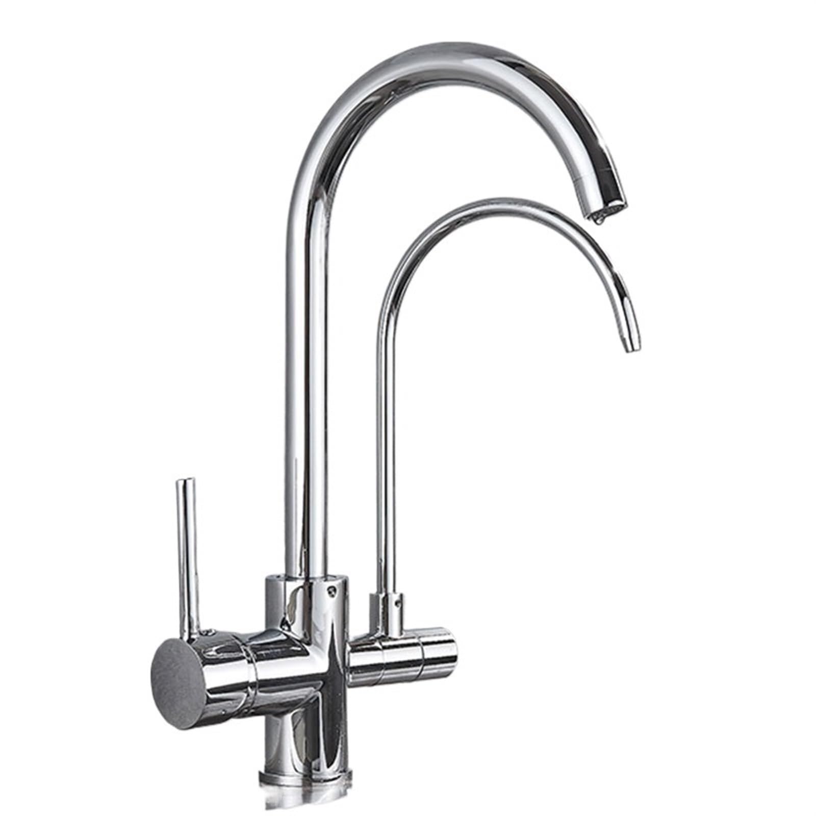 GLETSF 3-Way Pull-Out Kitchen Faucet High Arc Flexible Tap with Sprayer Drinking Water Purifier & Filter Modern Black Finish Ideal for Home & Kitchen Use,Black-A