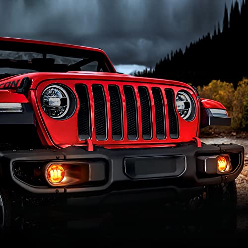 Image of Nilight 4 Inch LED Fog Light Assembly Compatible with 2007 2008 2009 2010 2011 2012 2013 2014 2015 2016 2017 2018 Jeep Wrangler JK Unlimited JKU w /Conversion Cable Amber Lamps