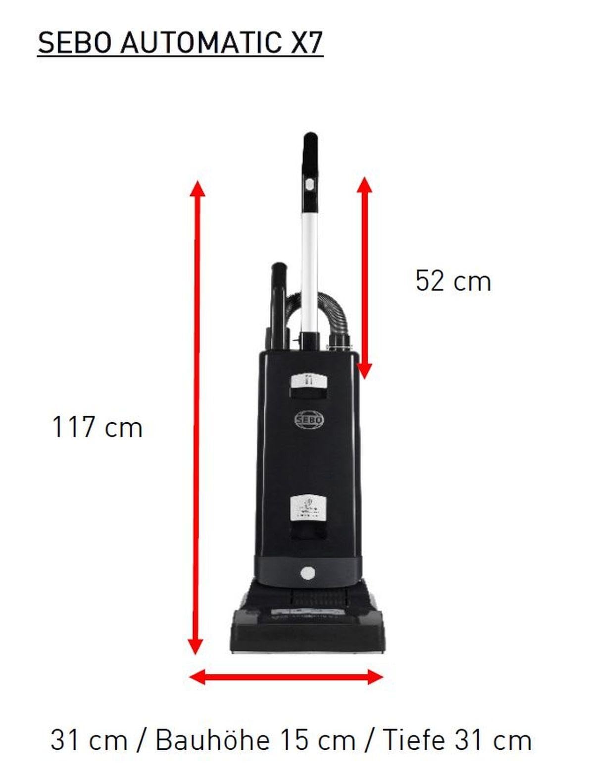 SEBO Automatic X7 odkurzacz szczotkowy, tworzywo sztuczne, szary, 117 x 31 x 31,00 cm