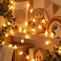 ENLACE Aufladbar Lichterkette mit Timer, 4,5M 30 LED Kugeln Lichterketten – Ansicht 5