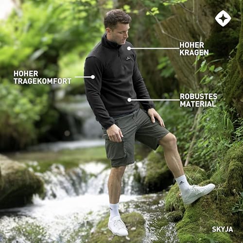 HöHenhorn Skyja - Felpa In Pile Da Uomo Con Mezza Zip, Nero , M - 6