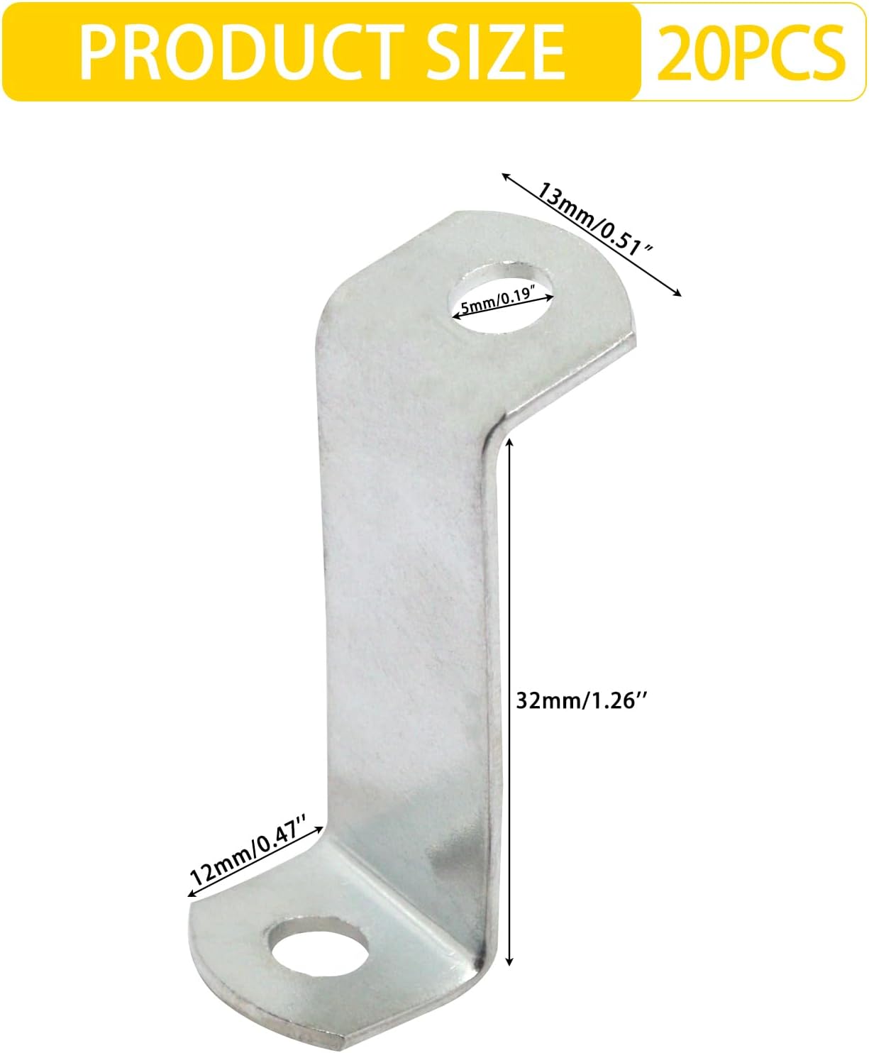 Offset Clips for Picture Framing, Z-Shape Canvas Mounting Clips with Mounting Hole, with Screws (20pcs, 32mm)