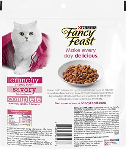 Fancy Feast Gourmet Dry Cat Food - Filet Mignon Flavor With Real Seafood & Shrimp - 3 Pack (3 Pounds Total) #TOP3