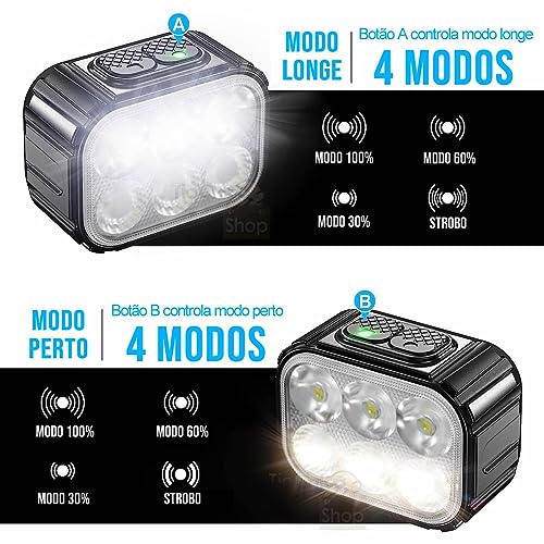 Kit Farol e Lanterna Traseira Bike 6 Leds Recarregável USB Potente MTB Speed