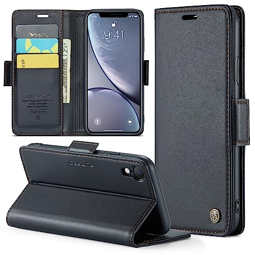 Funzione supporto:la custodia flip per iPhone XR è dotata di un supporto regolabile per chat video a mani libere,guardare film e leggere,facilitandone l'uso nella vita quotidiana e rilassando le mani.A flip cover magnetica tiene al sicuro carte e banconote.