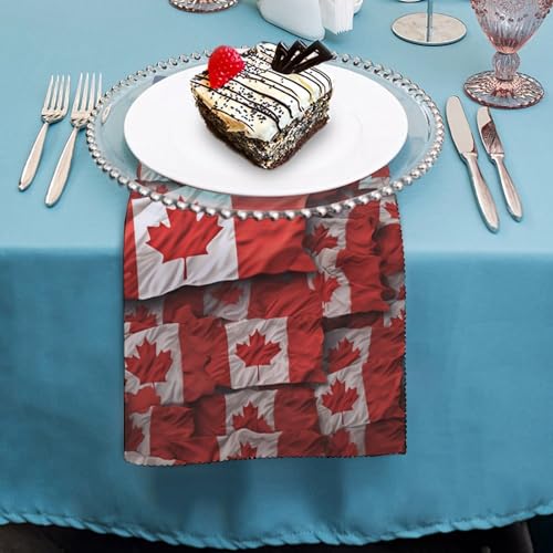 Servilletas de Tela con Bandera Canadiense 4 piezas miniatura 4
