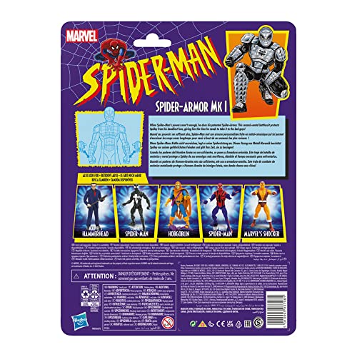 Boneco Marvel Legends Series Figura de 15 cm com Acessórios - Spider-Armor Mk I - F3698 - Hasbro, Pr