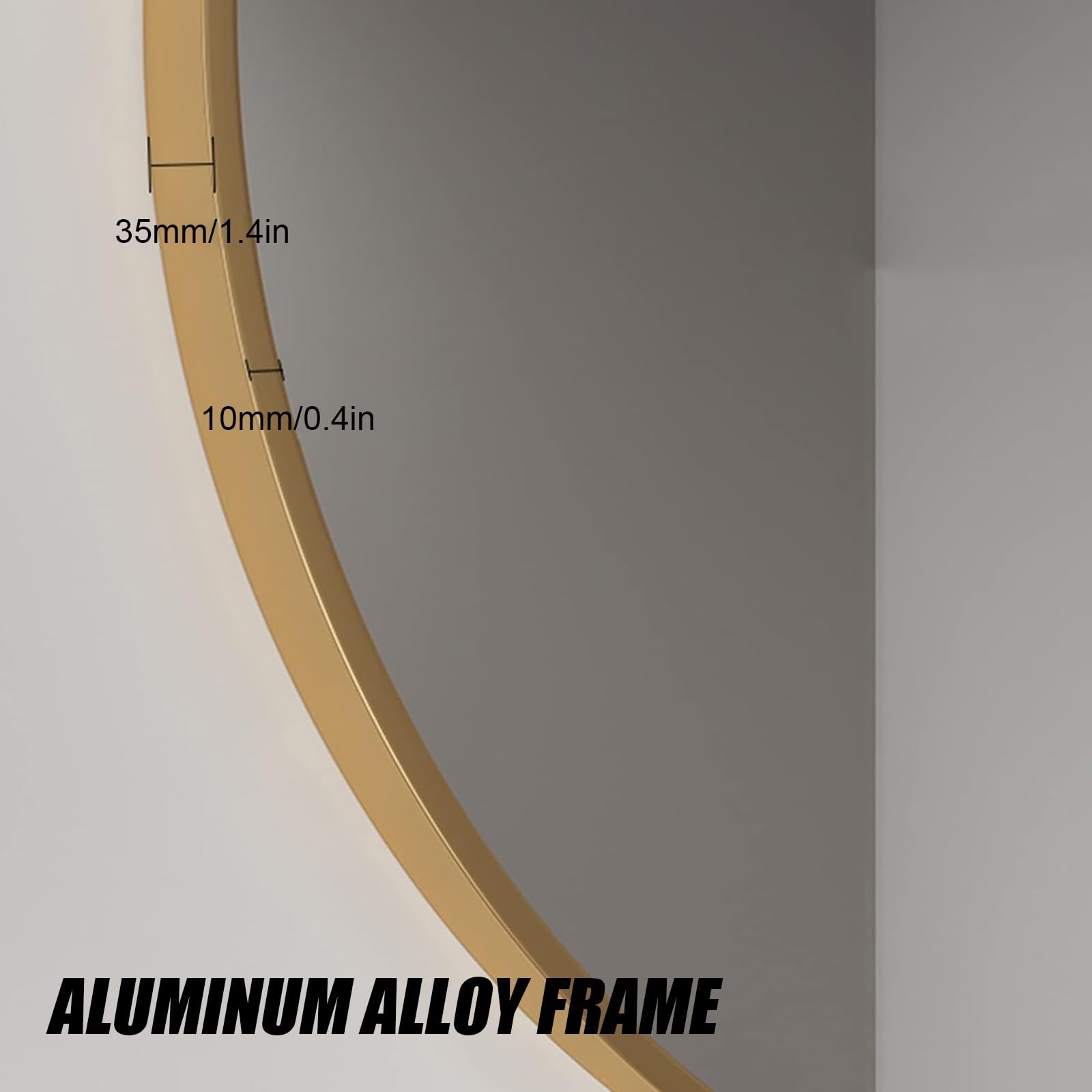 Specchio Angolare da Bagno, Ovale Specchio da Parete con Cornice in Metallo Supporto Girevole, Specchio Inclinabile e Girevole(Black,40x80cm/15.7x31.5in)