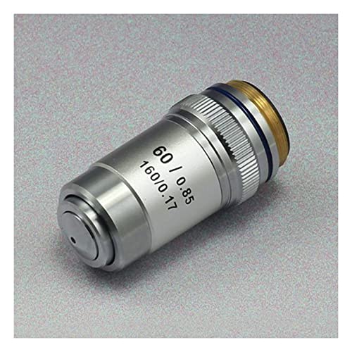Microscope 195 Achromatic Objective Lens 4X 10X 20X 40X 60X 100X Biological Microscope Lens(Sliver 60X)