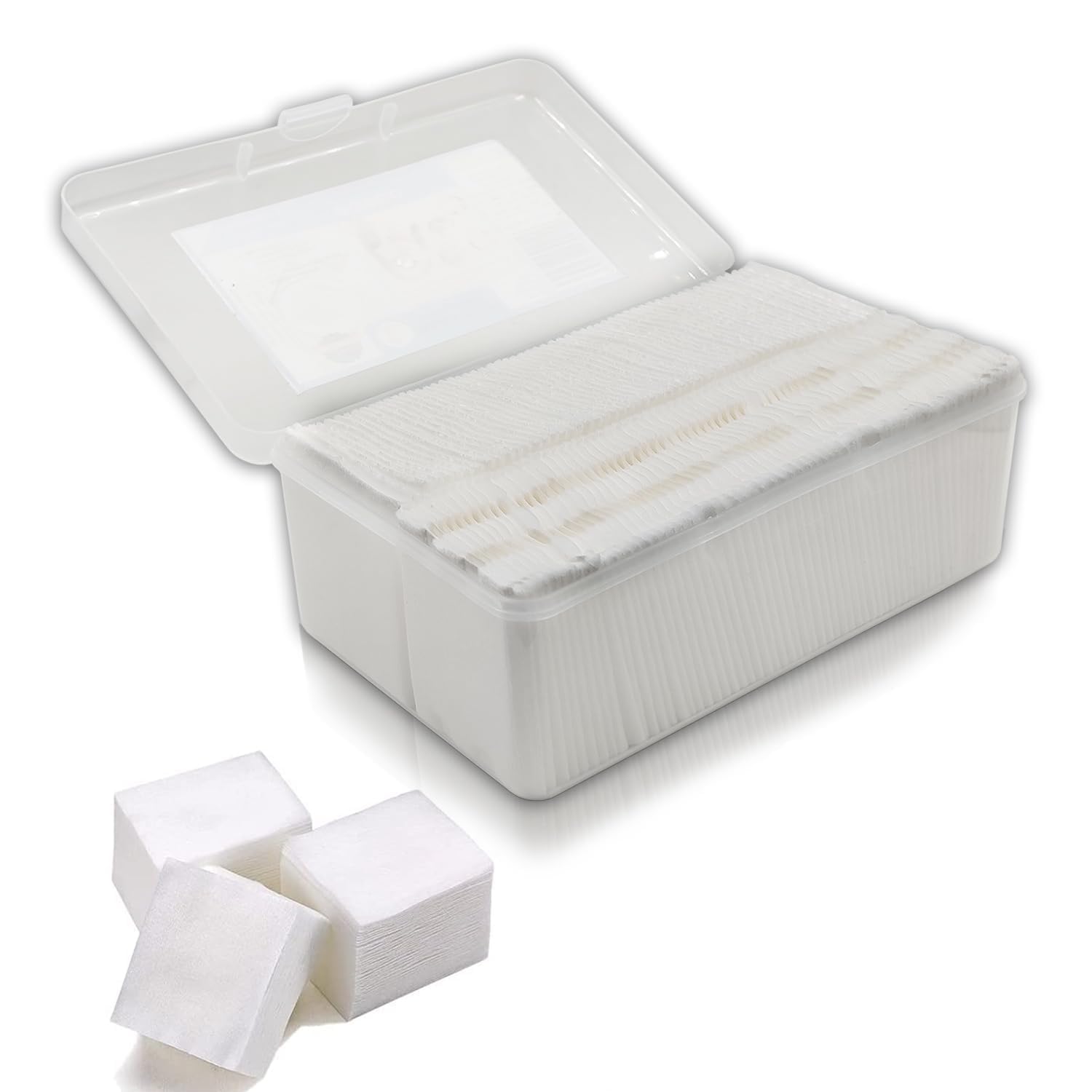 Makeup Cotton Pads, Facial Eye Makeup Remover Pads, Natural Premium Square Cotton Puff, Double-Side Save Water Soft Gentle Makeup Tools 500 Pcs