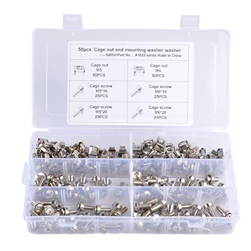 BEESCLOVER Auto 100pcs/Box Cage Nuts M5 M6 and Screws M5 x 16mm M6 x 16mm M5x20mm M6 x 20mm