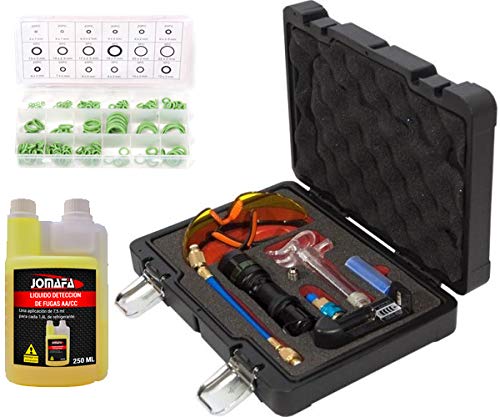 Kit de herramientas Deteccion de fugas de sistema de aire acondicionado ACC + Líquido detector + juntas tóricas 225 piezas