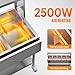 ROVSUN 120QT Electric Commercial Food Warmer 2500W, 15-Pan Steam Table 8QT/Pan Stainless Steel Bain Marie w/Overshelf Undershelf Separate Temperature Control & Lid Acrylic Shield for Buffet Restaurant