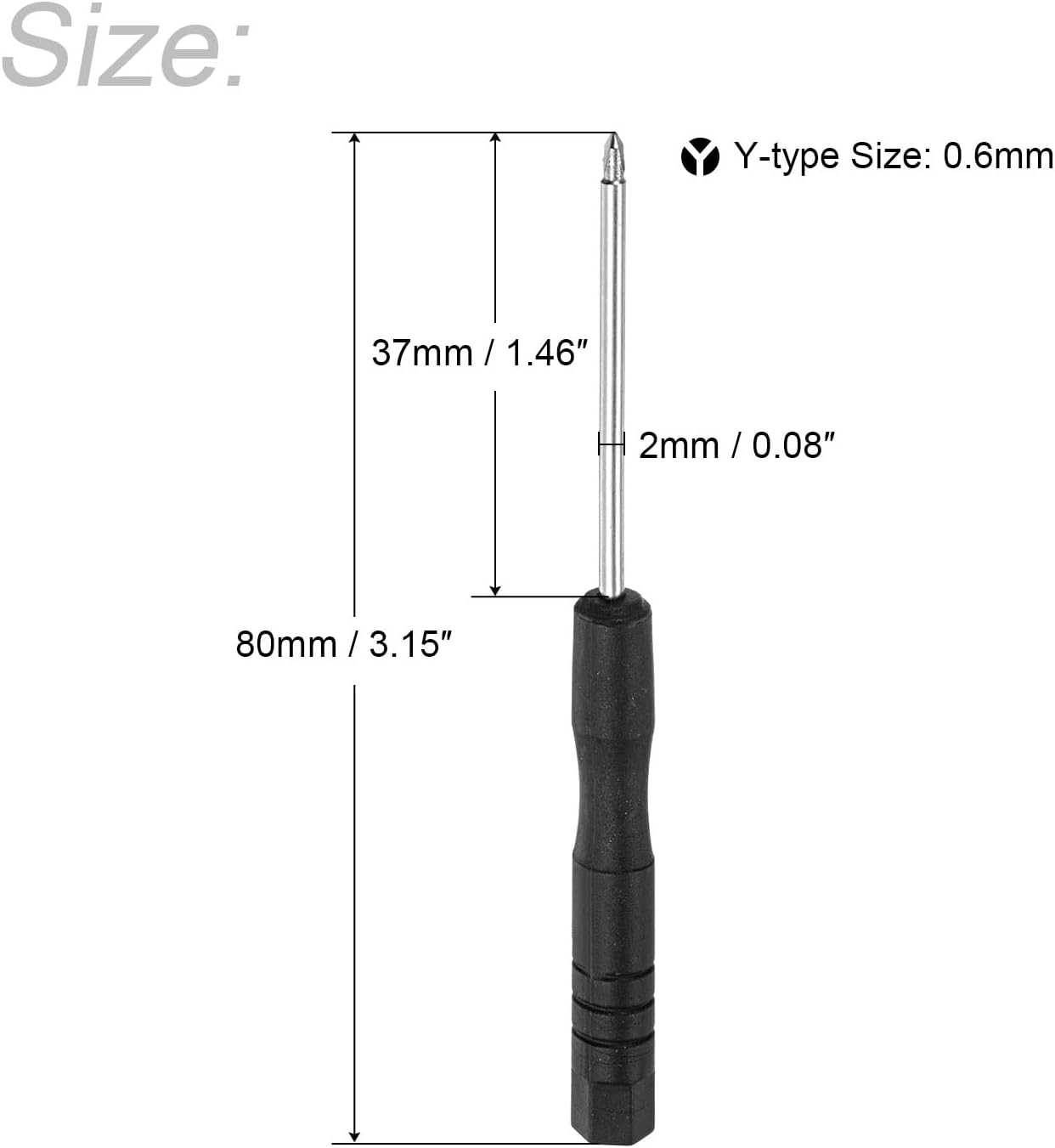 uxcell Mini Tri-point Screwdriver, 0.6mm Y-type Head for Watch Eyeglasses Electronics Repair, 10 Pcs
