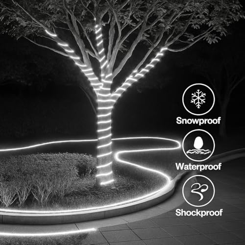 Image of Gesto 50 Meter Rope LED Strip Lights | 120 LED /Mtr Waterproof Outdoor Lights for Balcony, Home Decor, Cove Light for False Ceiling | Flexible, Cuttable Strip Light for Diwali Decoration - White 6500K