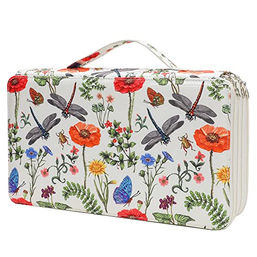 Image of Vomgomfom 300 Slots Marker Case 4-Layer PU Leather, Handle, White