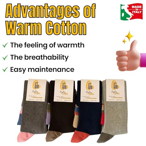 Image of Cotton Knee High Socks for Women Made in Italy, Long Socks for Women (One Size Fits All) Women Dress Socks