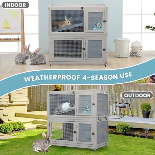 Coziwow 2 Story Wooden Rabbit Hutch Indoor/Outdoor thumb #4