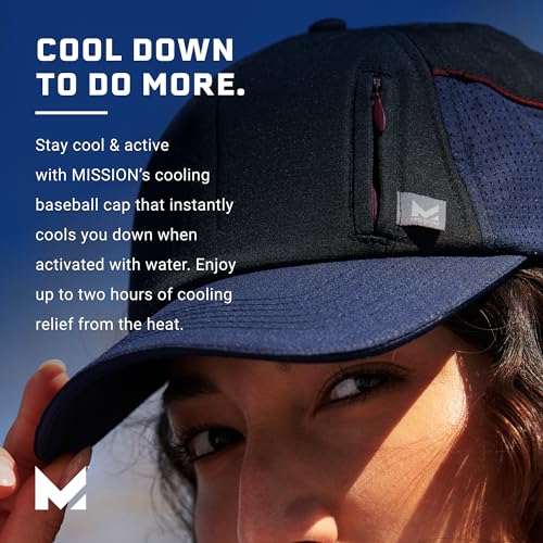 Image of MISSION Cooling Summit Hat, Bluefish - Adjustable Hat with Convenient Stash Pocket - Unisex Design - Cools Up to 2 Hours - UPF 50 Sun Protection - Machine Washable