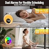 Wake Up Light Sunrise Alarm Clock,White Noise Sound Machine with 30 Soothing Sounds,Timer,Sleep Aid,Snooze,Adjustable Brightness & Volume Lamp,Dual Digital Alarm Clocks for Heavy Sleepers Adults Kids - Image 7