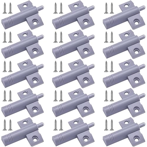Damper Buffers,Jicyor 30Pcs Quiet Closer Damper Buffers Gray Cupboard Door Stop Anti Collision Set +60Pcs 14 * 4mm Screw for Cabinet Closet Dresser Wardrobe
