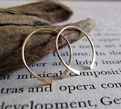 Open Gold Filled Hoop Earrings - Small Handmade Hoops - Minimalist Gold Jewelry - Fine Gold Hoop Earrings