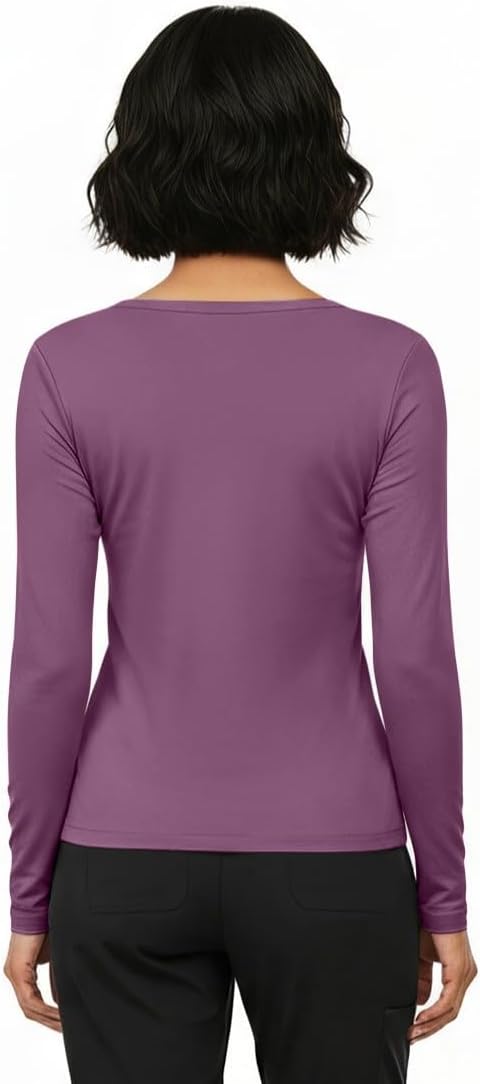 Natural Uniforms Women's Under Scrub Tee Crew Neck Long Sleeve T-Shirt - Image 3