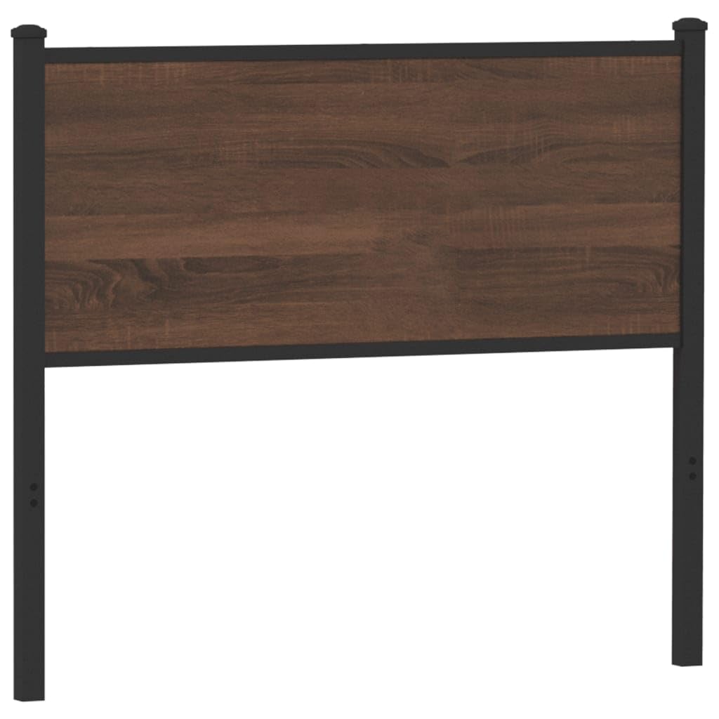 Cabecero de repuesto de 100 cm, efecto roble, material de madera y acero, diseño moderno, patas de metal resistentes para cama, dormitorio o habitación juvenil