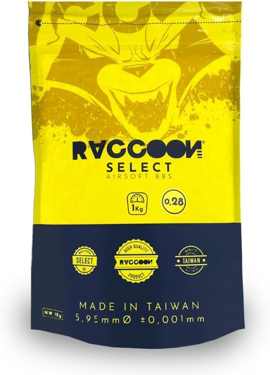 Bolsa Bolas para Airsoft Blancas no biodegradables - 1 kg BBS - 0,28 Gramos - Marca Raccoon Select