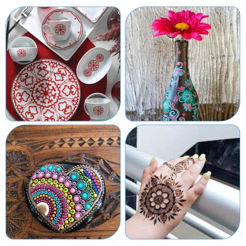 19 Stücke Dot Painting Werkzeug, Dotting Tools für Steine, Punktmalerei Set Dauerhaft, Mandala Dotting Schablonen, Mandala Rock Punktierung für DIY Malerei, Handwerk, Polymerton, Steinzeichnung