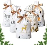 ♻ 【Langlebig und wiederverwendbar】: Die Weihnachtsgeschenktüten bestehen aus hochwertigem Material, sind langlebig und fest. Diese umweltfreundlichen Weihnachtsgeschenkbeutel mit Kordelzug können robust genug sein und von der Person, die Sie verschenken, wiederverwendet werden. Ungefähre Größe: 15CM*23CM.