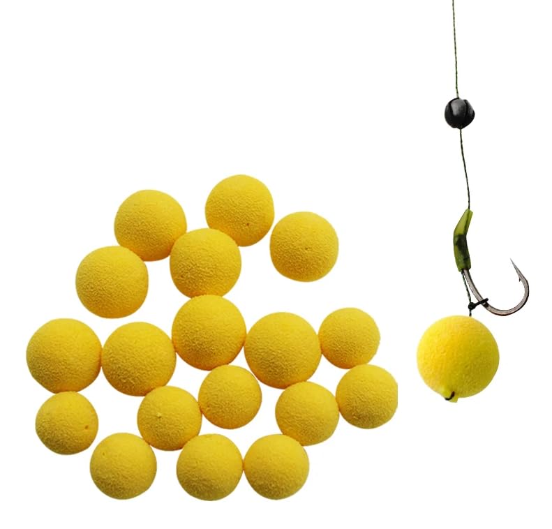 KTGCOZS Pack of 50 12mm Carp Fishing Foam Pop Up Boilies for Carp Rig Chod Zig Rig Method Feeder Fishing Tackle Accessories