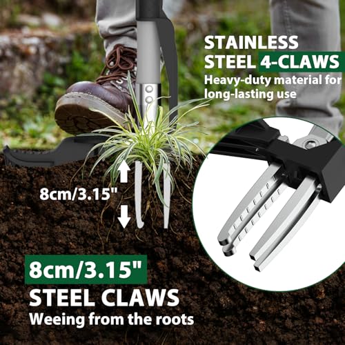 Ergohortus Weed Puller Root Remover, Stand Up Weed Remover Tool with 4 Claws by Ergohortus - Image 4