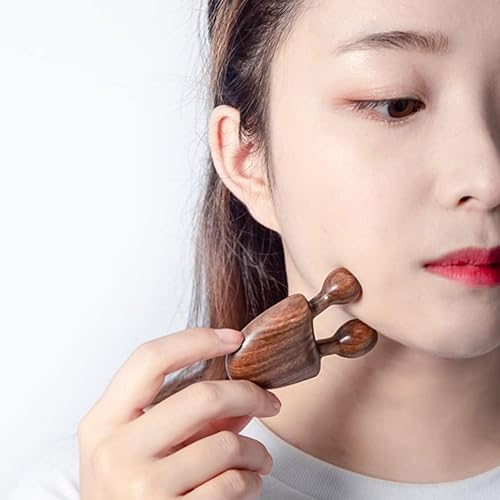Masajeador facial de madera, masajeador de acupuna, raspador de madera para nariz, ojo, cuello, superficie lisa, sin rebabas, herramientas para el